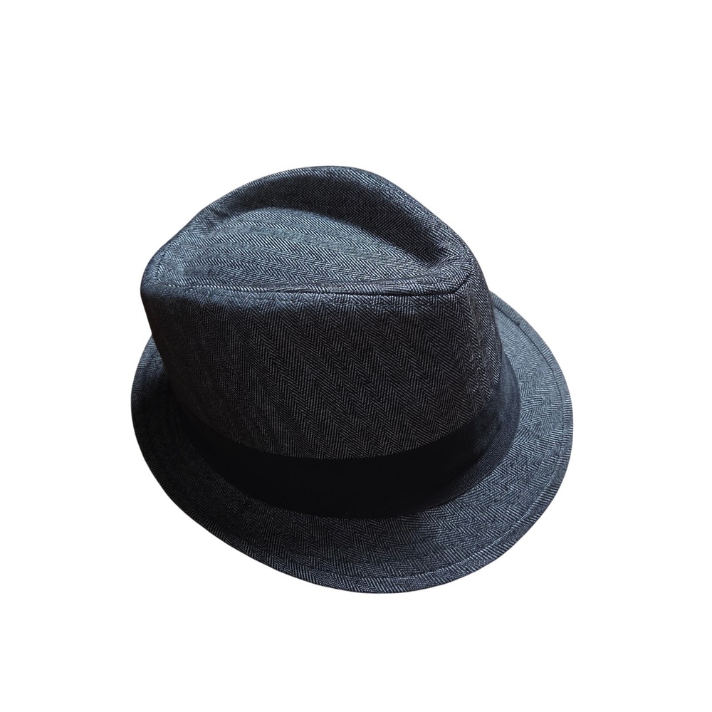 Stetson All American Herringbone Fedora Trilby Hat S/M Rivet Charcoal Old Money